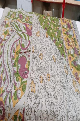 KALAMKARI PRINTED COTTON SAREE